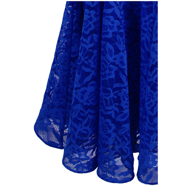 Women's Cap Sleeve Beading Lace Evening Dresses Long Mermaid Wedding Party Gown Blue | Vimost Shop.