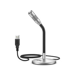 Mini Gooseneck USB Microphone for Computer&Laptop Plug&Play Ideal for YouTube,Gaming,Streaming,Voiceover,Discord