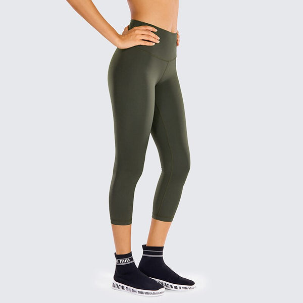 High Waisted Capri Workout Leggings for Women Hugged Feeling Athletic Compression Leggings -21 Inches