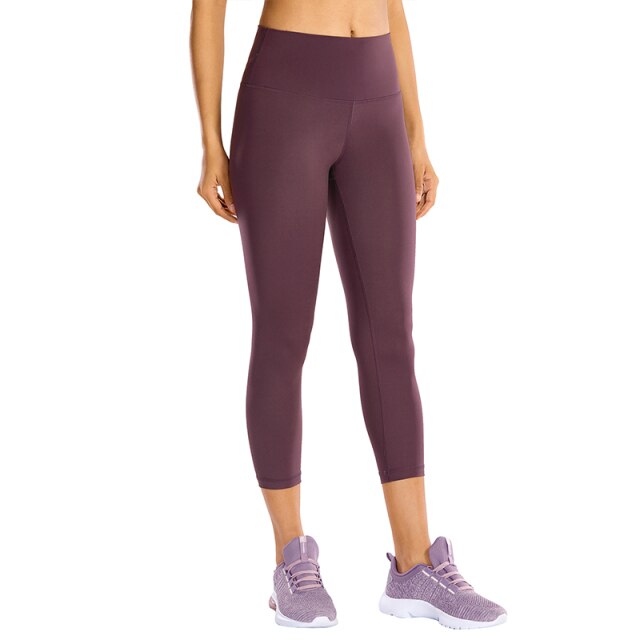 High Waisted Capri Workout Leggings for Women Hugged Feeling Athletic Compression Leggings -21 Inches