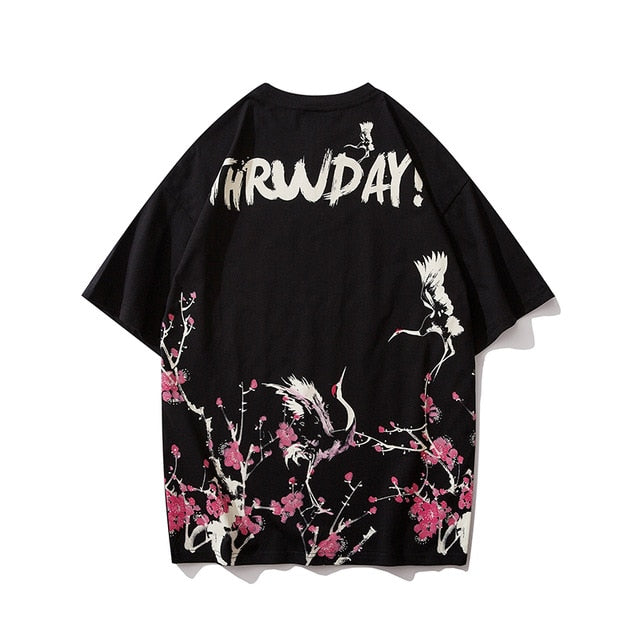 Japanese Geisha Tshirt Streetwear Short Sleeve T Shirt Japan Cotton Tops Tees Men Harajuku Hip Hop T-Shirt | Vimost Shop.