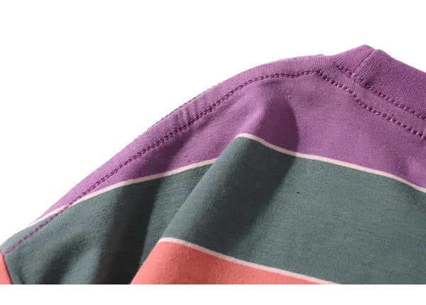Hip Hop T Shirt Men Streetwear Harajuku Stripe Tshirt Color Block Short Sleeve | Vimost Shop.