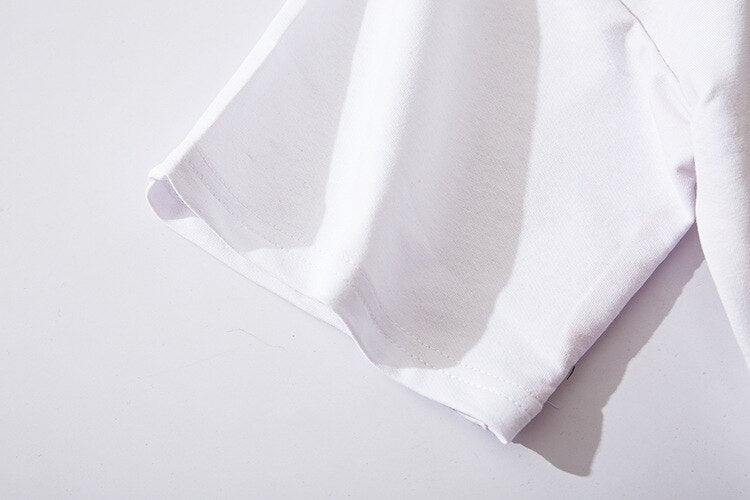Letter Ribbons Sticker Hip Pop T-shirt for Men Patchwork Tops & Tees Casual T Shirt Streetwear Dance Hit Color Tshirt Print | Vimost Shop.