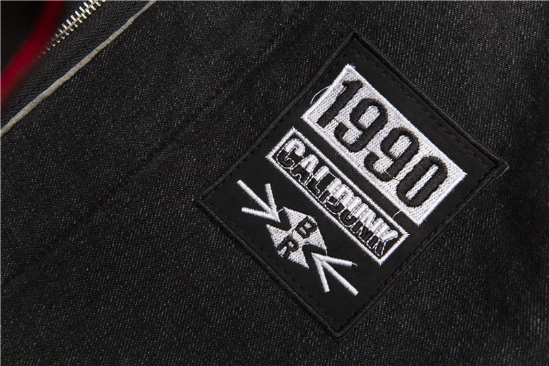 Hip Hop Hole Hooded Long Trench Jackets Coats Men Raw Edge Cloak Male Capes Gothic Punk Steampunk Overcoat Print Denim Full GUYI | Vimost Shop.