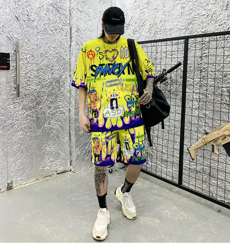 Men Shorts Hip Hop Bermuda Style Elastic Waist High Street Summer | Vimost Shop.