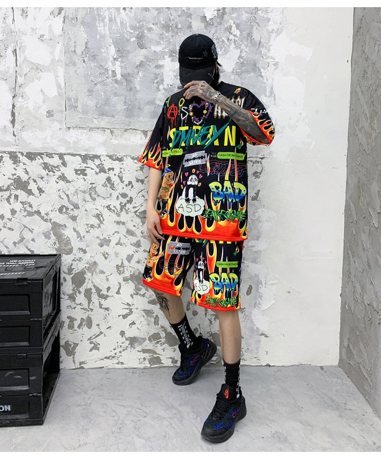Men Shorts Hip Hop Bermuda Style Elastic Waist High Street Summer | Vimost Shop.