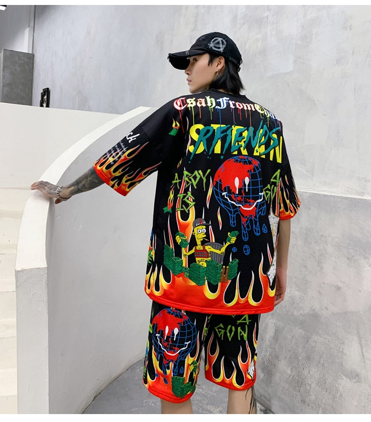 Men Shorts Hip Hop Bermuda Style Elastic Waist High Street Summer | Vimost Shop.