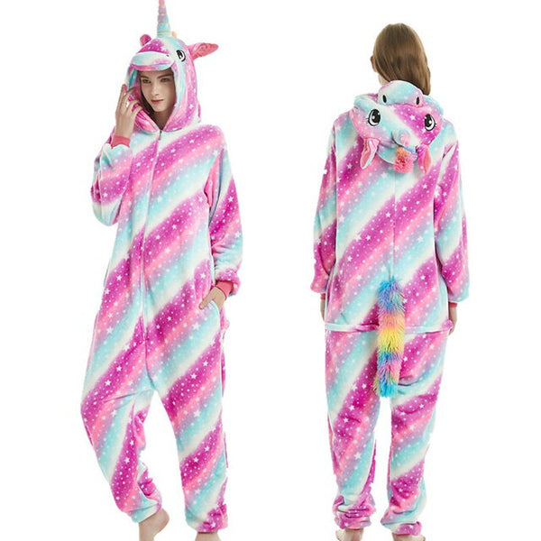 Kigurumi Unicorn Pajamas Sets Flannel Animal Suits | Vimost Shop.