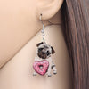 Acrylic Valentine's Day Donuts Bulldog Pug Dog Earrings Animal Drop Dangle Jewelry For Lady Girls Teens Lovers Charm Gift | Vimost Shop.