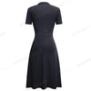 Summer Vintage Elegant Pure Color vestidos with A-Line Retro Women Dress | Vimost Shop.