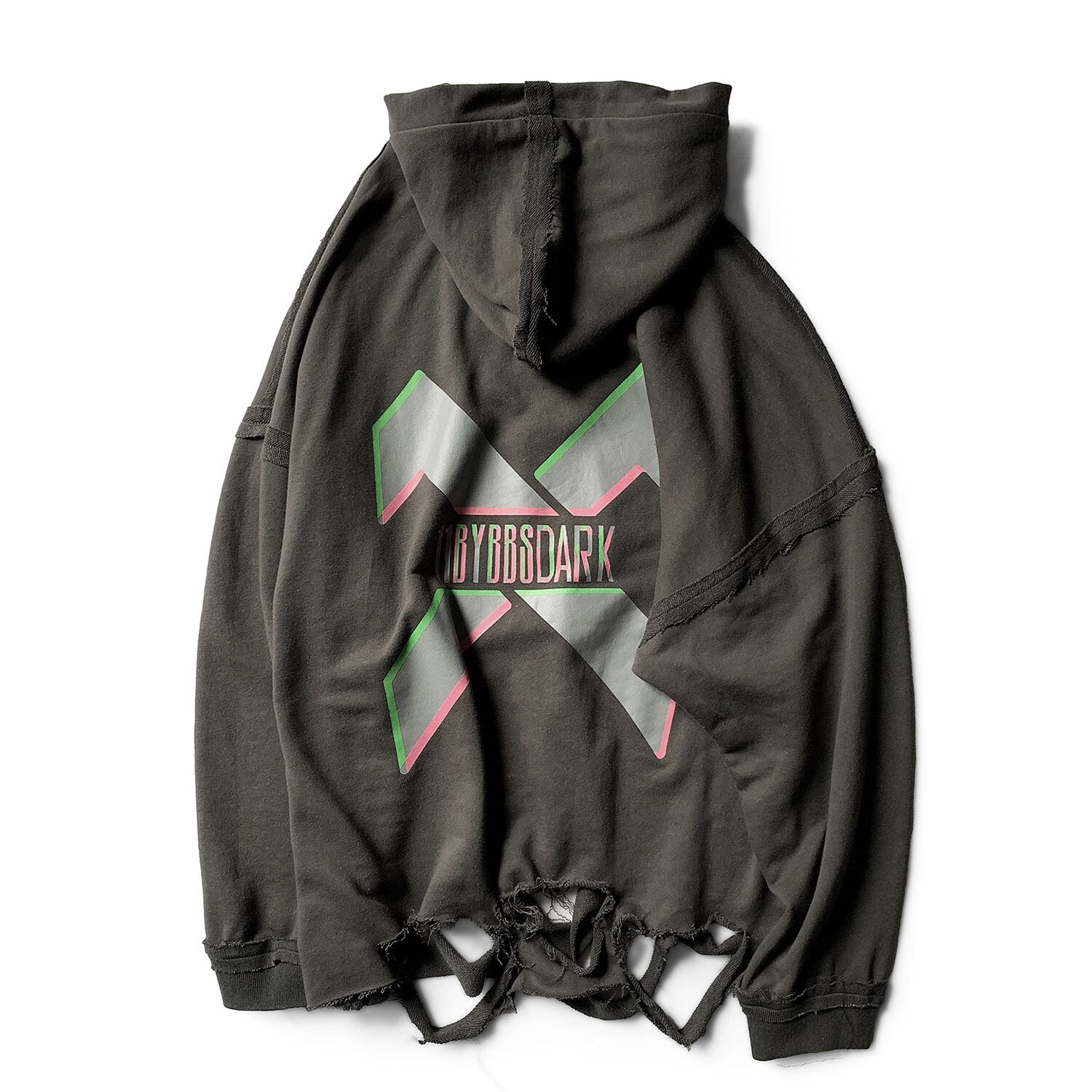 Vintage Hole Letter Printed Hoodie Men treetwear Hip Hop Loose Sweatshirts Techwear Fashion Hoodie Pulover | Vimost Shop.