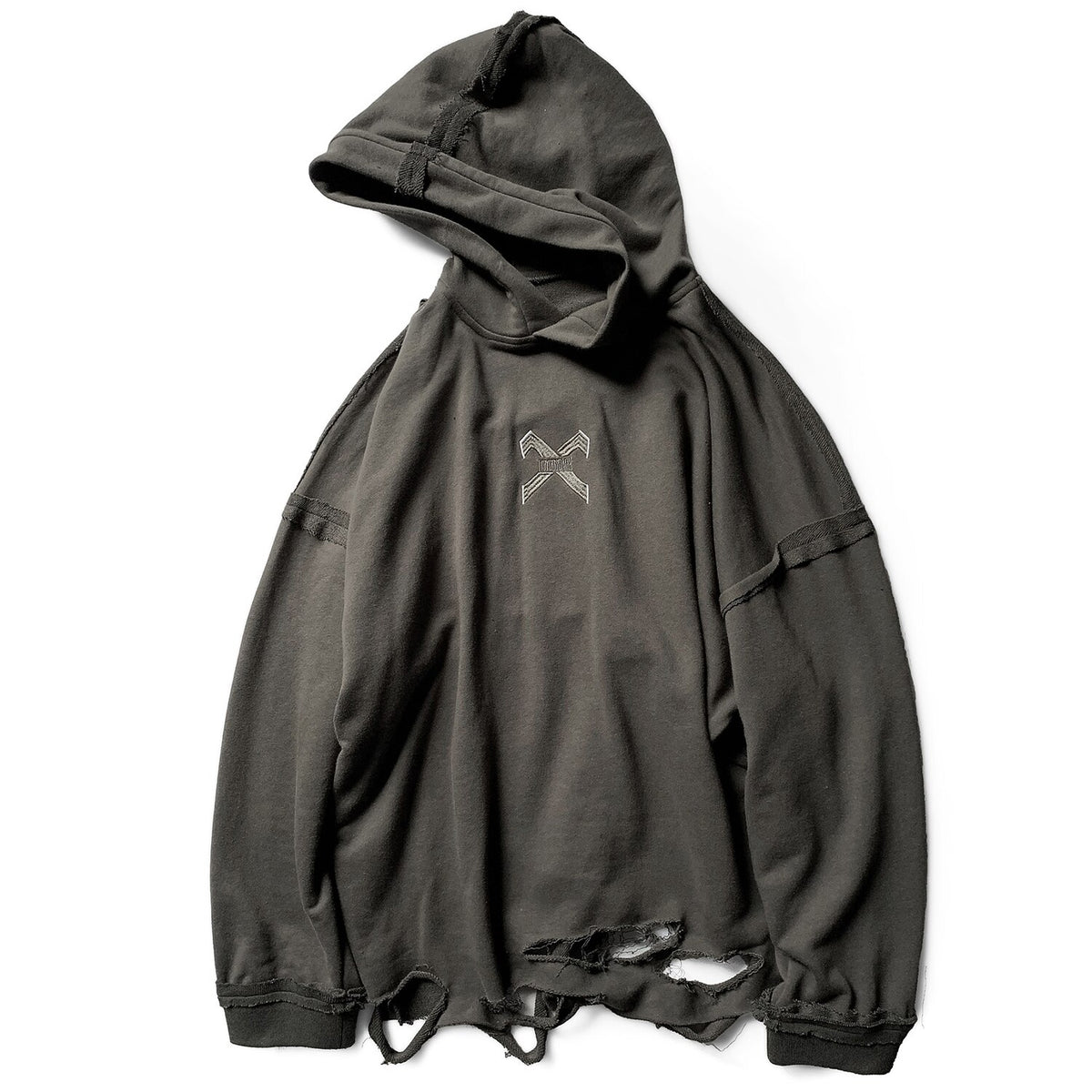 Vintage Hole Letter Printed Hoodie Men treetwear Hip Hop Loose Sweatshirts Techwear Fashion Hoodie Pulover | Vimost Shop.