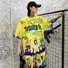 Men T Shirt Cartoon Graffiti Print Cozy Harajuku Hip Hop Style Lovers Streetwear | Vimost Shop.