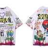 Men T Shirt Cartoon Graffiti Print Cozy Harajuku Hip Hop Style Lovers Streetwear | Vimost Shop.