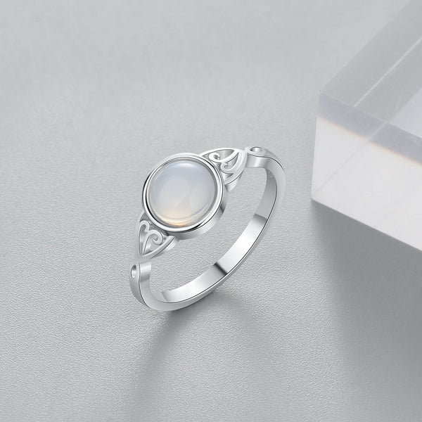 925 Sterling Silver Charm Moonstone Rings for Women Victorian Style Round Female Ring Fine Jewelry Gift for Wife | Vimost Shop.