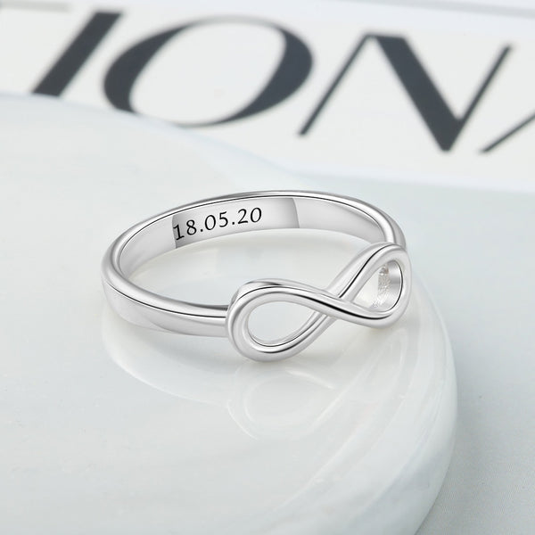 Personalized Infinity Ring 925 Sterling Silver Custom Name Wedding Gift Love Forever Ring for Women Fine Jewelry | Vimost Shop.