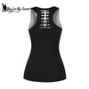 Hollow Top For Women Summer Gothic Skull Crow Print Hollow Out Vest  Black Fitness Tank Top Female Clothing | Vimost Shop.