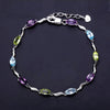 Sky Blue Topaz Peridot Amethyst Mix Gemstone Bracelets&bangles Pure 925 Sterling Silver Fashion Jewelry For Women | Vimost Shop.