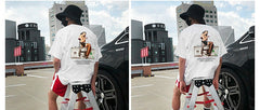 American Style Retro Kanye West Coast Sexy Girl Dollars Print T-Shirt | Vimost Shop.