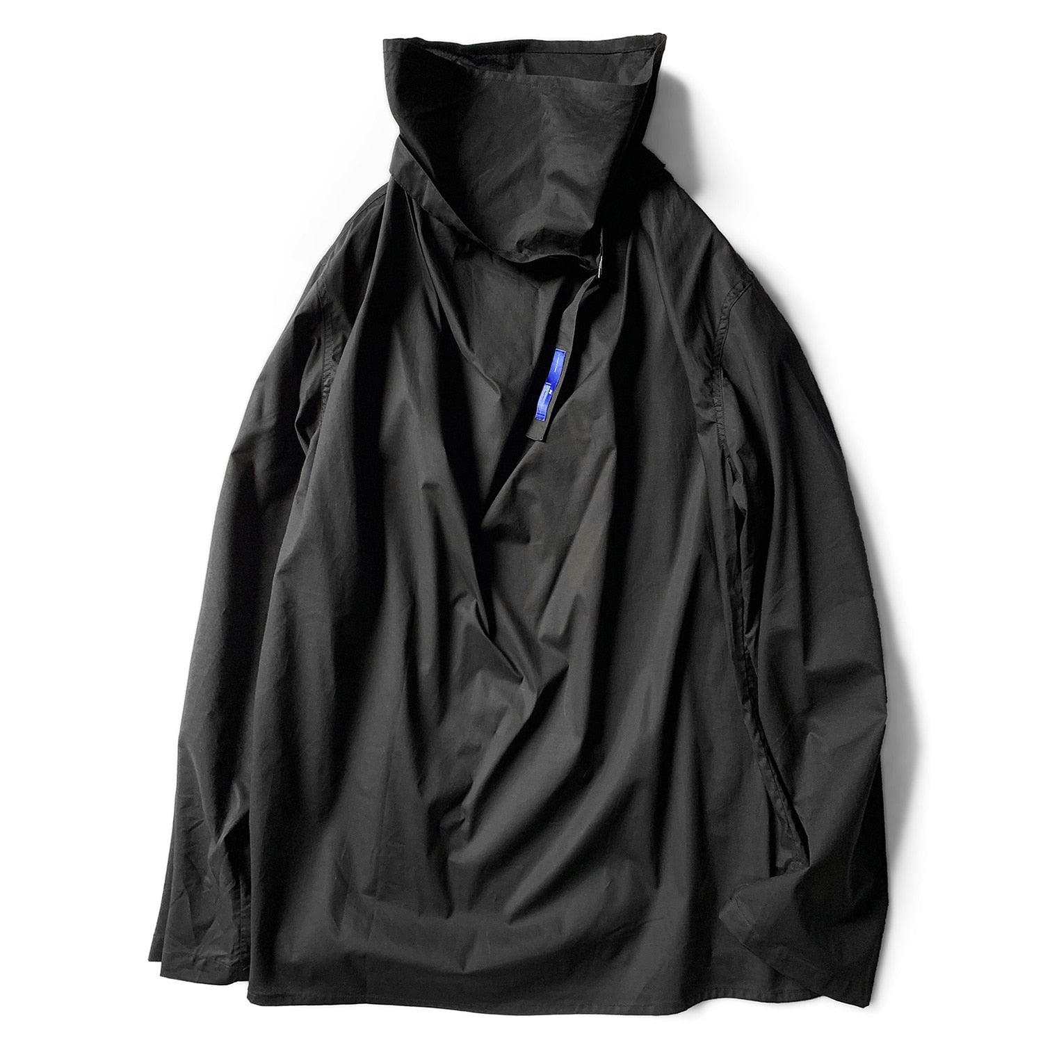 Solid Dark Pile Pile Collar Long Sleeve Hip Hop Streetwear Letter Embroidery Pullover Techwear Fashion Tops | Vimost Shop.