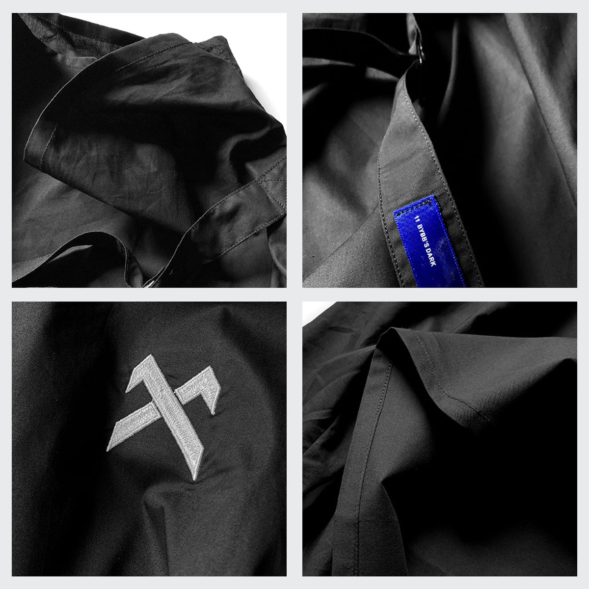 Solid Dark Pile Pile Collar Long Sleeve Hip Hop Streetwear Letter Embroidery Pullover Techwear Fashion Tops | Vimost Shop.