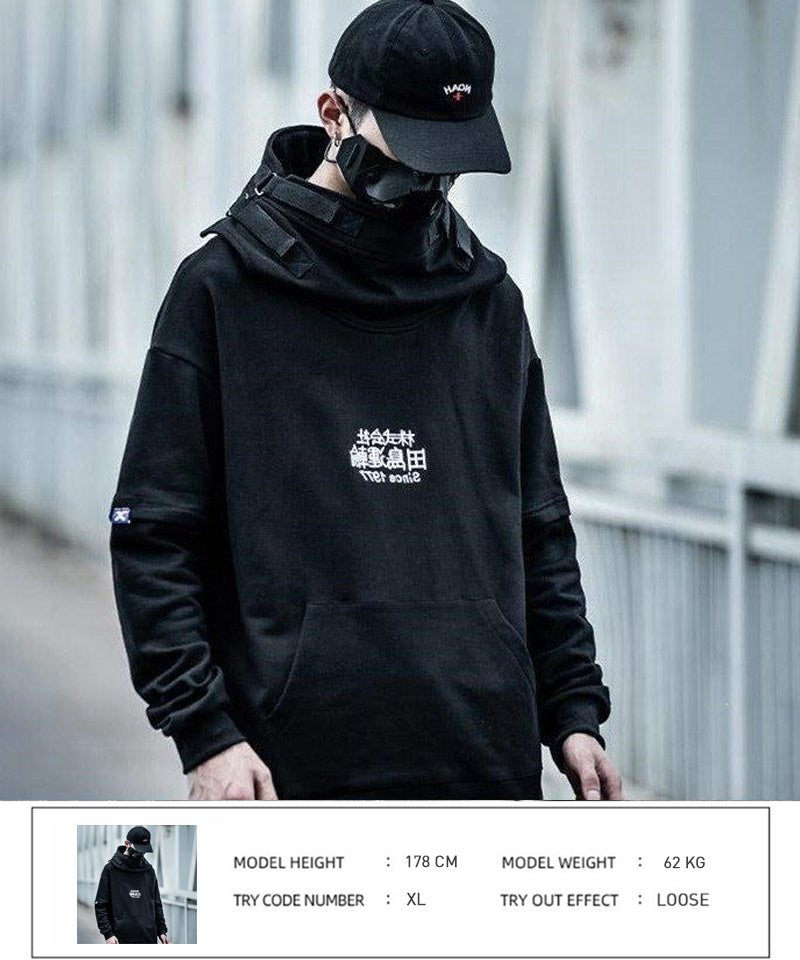 Embroidery Harajuku Hoodie Mens Casual Japanese Streetwear Hoodies Hip Hop Sweatshirts Man Pullovers Outerwear | Vimost Shop.