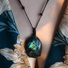 Natural Stone Pendant Wrap braid Necklace Heart shape Labradorite Necklace Yoga macrame Necklace for men women Energy necklace | Vimost Shop.