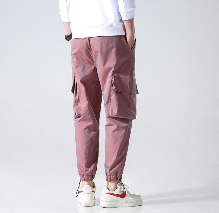 Streetwear Cargo Pants Men Reflective Loose Hip Hop Casual Pants Mens Harem Pant Harajuku Jogger Sweatpant Men Trousers | Vimost Shop.