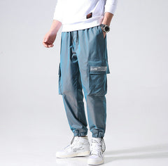 Streetwear Cargo Pants Men Reflective Loose Hip Hop Casual Pants Mens Harem Pant Harajuku Jogger Sweatpant Men Trousers | Vimost Shop.