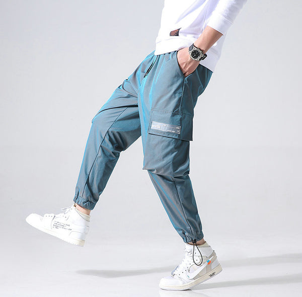 Streetwear Cargo Pants Men Reflective Loose Hip Hop Casual Pants Mens Harem Pant Harajuku Jogger Sweatpant Men Trousers | Vimost Shop.