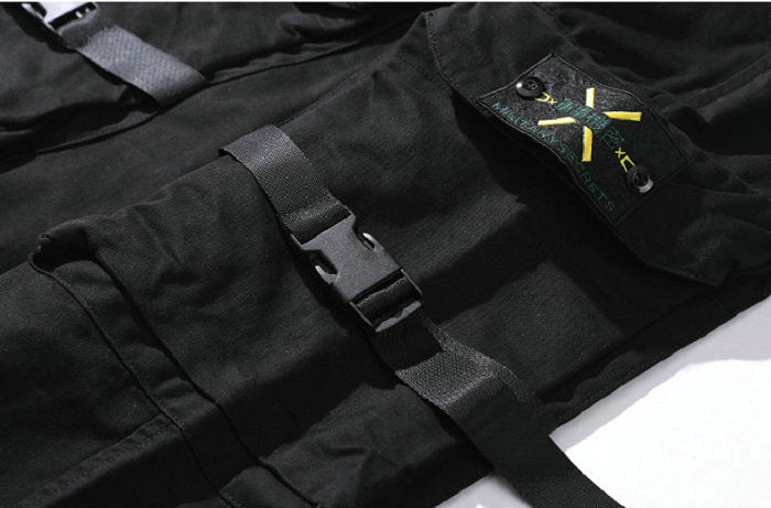 Streetwear Ribbons Casual Pants Men Black Slim Mens Joggers Pants Side-pockets Cotton Camouflage Man Trousers | Vimost Shop.