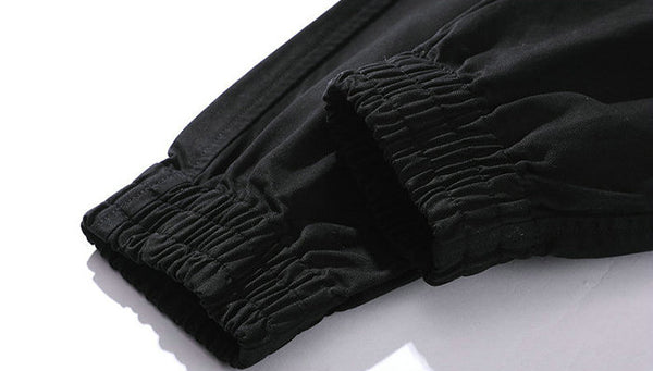 Streetwear Ribbons Casual Pants Men Black Slim Mens Joggers Pants Side-pockets Cotton Camouflage Man Trousers | Vimost Shop.
