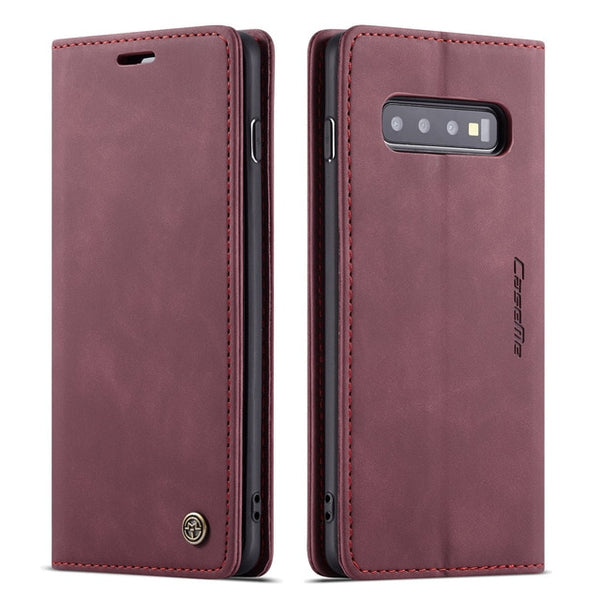 Leather Case for Samsung Galaxy S10 S9 S8 Plus S7 Edge,CaseMe Retro Purse Luxury Magneti Card Holder Wallet Cover for Note 10+ | Vimost Shop.
