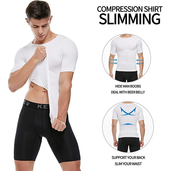 Mens Body Shaper Slimming Shirt Compression Vest Elastic Slim Underwear Shapewear | Vimost Shop.