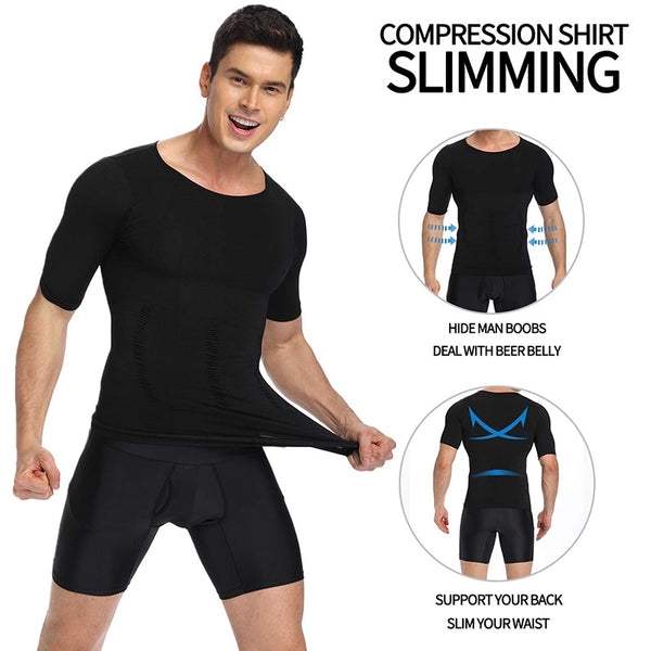 Mens Body Shaper Slimming Shirt Compression Vest Elastic Slim Underwear Shapewear | Vimost Shop.