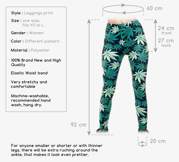 Women Clothing Ladies Legins Full Length Weeds 3D Graphic Printing Legging Sexy Punk Pants Leggings | Vimost Shop.