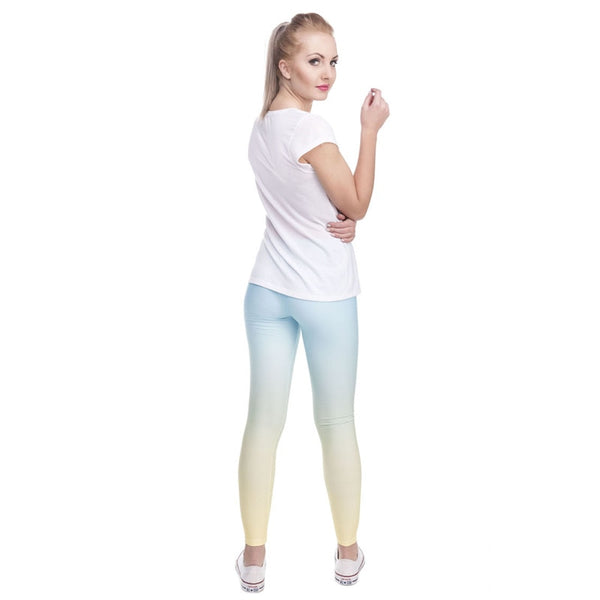 Hot sales Fashion Ombre Yellow Printed Women's Slim fit Legging workout Trousers Casual Polyester Pants Leggings | Vimost Shop.