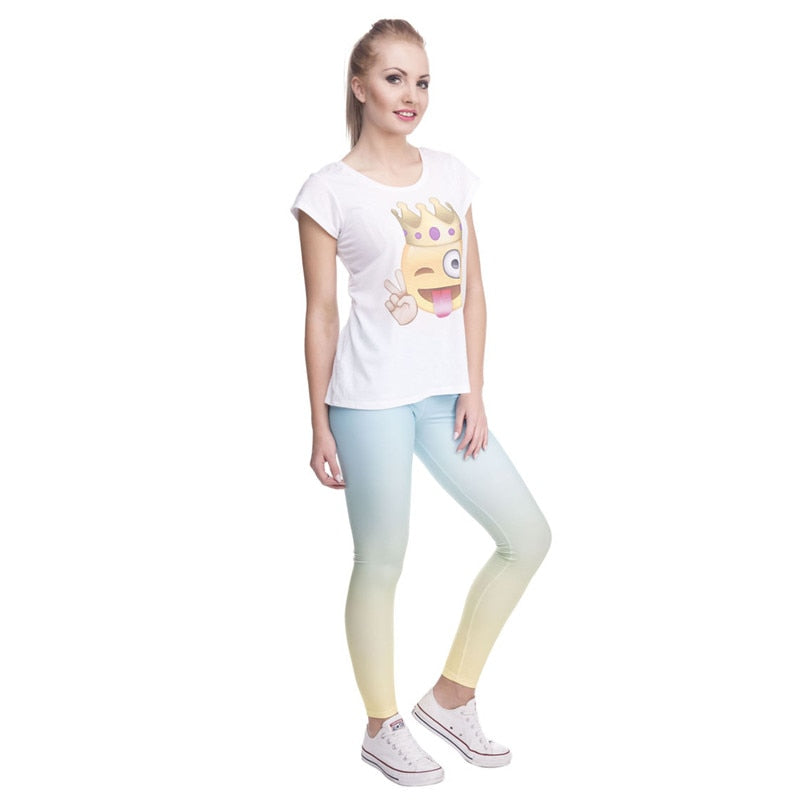 Hot sales Fashion Ombre Yellow Printed Women's Slim fit Legging workout Trousers Casual Polyester Pants Leggings | Vimost Shop.