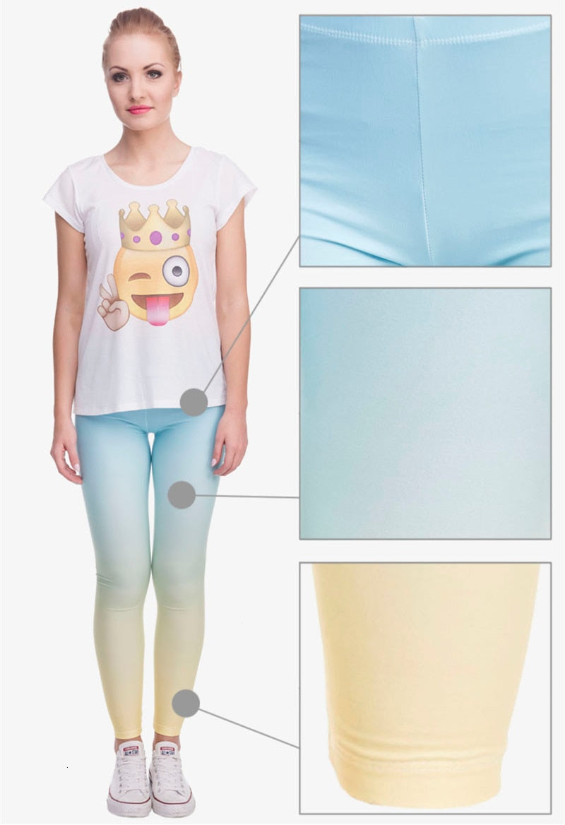 Hot sales Fashion Ombre Yellow Printed Women's Slim fit Legging workout Trousers Casual Polyester Pants Leggings | Vimost Shop.