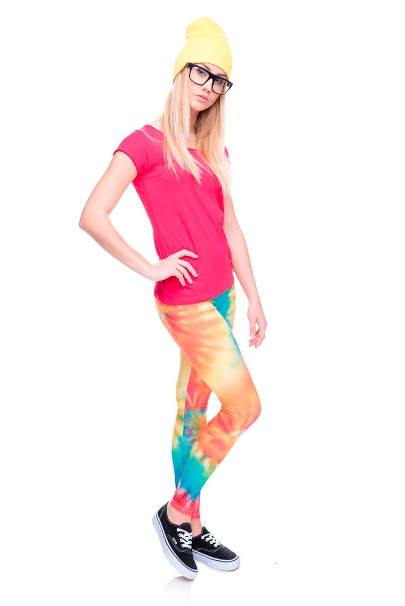 Hot sales Fashion Ombre Yellow Printed Women's Slim fit Legging workout Trousers Casual Polyester Pants Leggings | Vimost Shop.