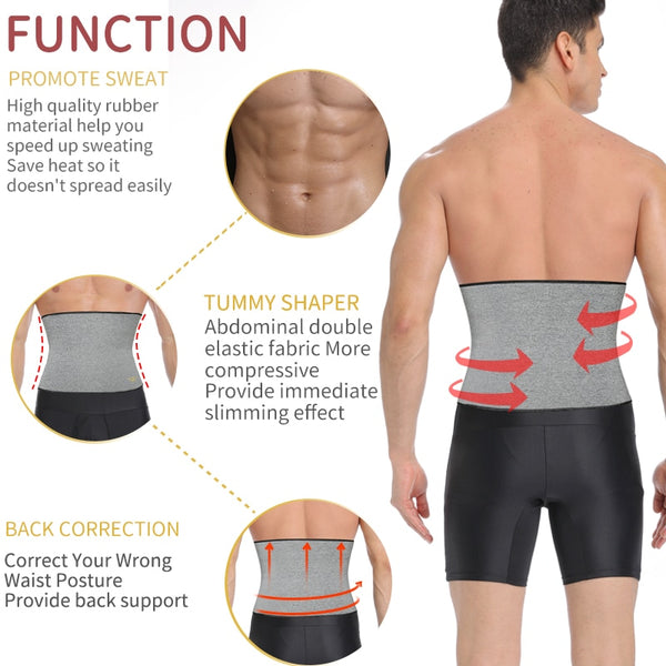 Mens Waist Trainer Modeling Belt Belly Cincher Shapers Slimming Body Shaper Weight Loss Shapewear Abdominal Sweat Slim Trimmer | Vimost Shop.