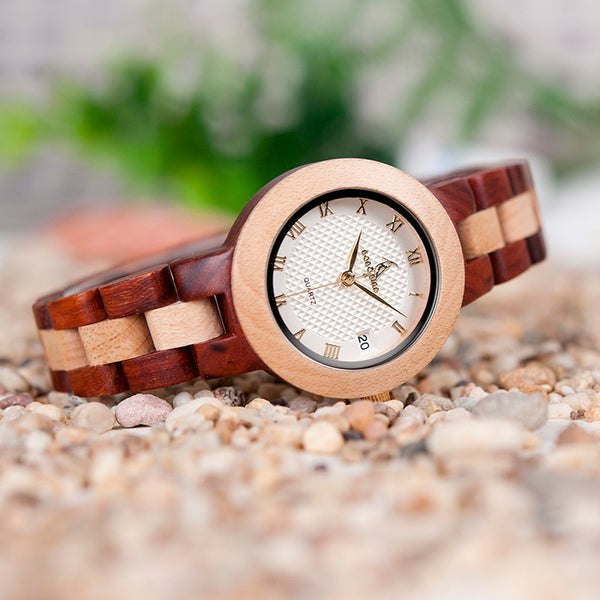 Wood Watch Women Relogio Feminino Luxury Bracelet with Fine Wooden Strap Quartz Wristwatches | Vimost Shop.