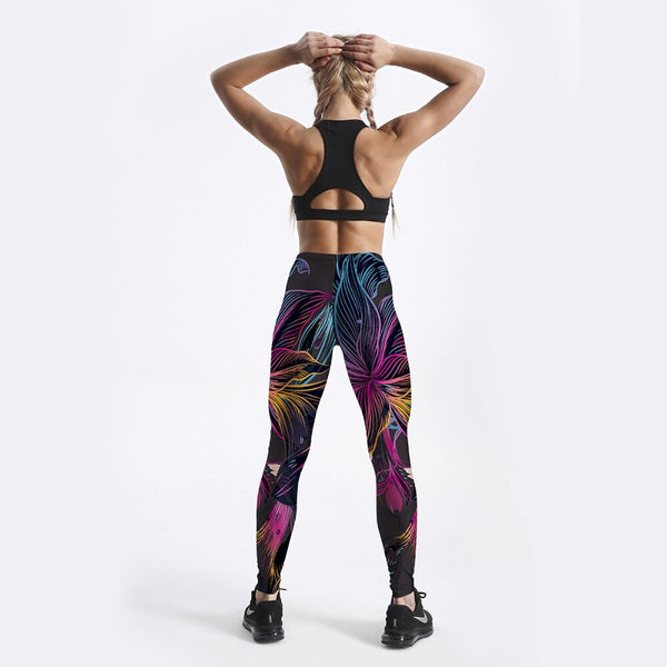 New Fashion Women Leggings Floral Petal Digital Color Printed Leggings Sexy Workout Fitness Pants Casual Streetwears | Vimost Shop.