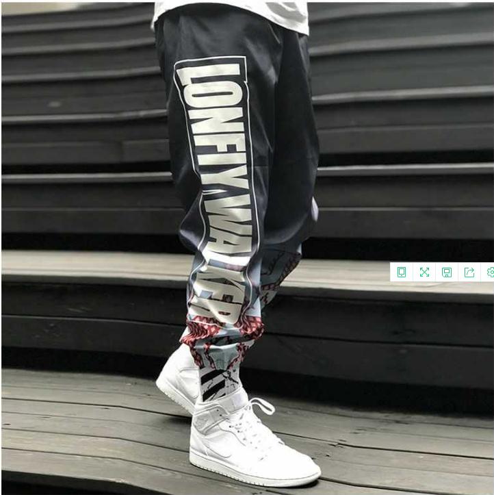Hip hop Pants Men Loose Joggers Print Streetwear Harem Pants Big Size S-3XL Casual Harajuku Funny Print Ankle length Trousers | Vimost Shop.