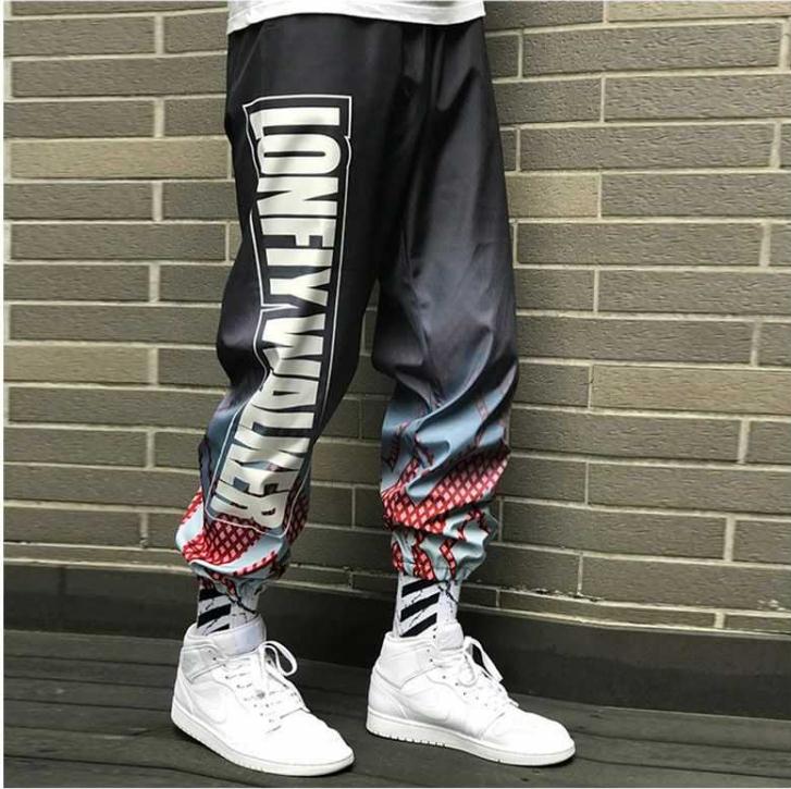 Hip hop Pants Men Loose Joggers Print Streetwear Harem Pants Big Size S-3XL Casual Harajuku Funny Print Ankle length Trousers | Vimost Shop.