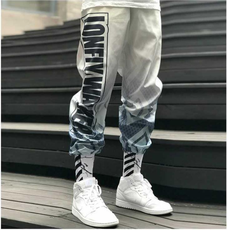 Hip hop Pants Men Loose Joggers Print Streetwear Harem Pants Big Size S-3XL Casual Harajuku Funny Print Ankle length Trousers | Vimost Shop.