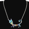 Statement Maxi Enamel Kitten Cat Choker Necklace Alloy Pendant Chain Collar Animal Pets Accessories Jewelry For Women | Vimost Shop.