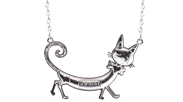 Statement Maxi Enamel Kitten Cat Choker Necklace Alloy Pendant Chain Collar Animal Pets Accessories Jewelry For Women | Vimost Shop.