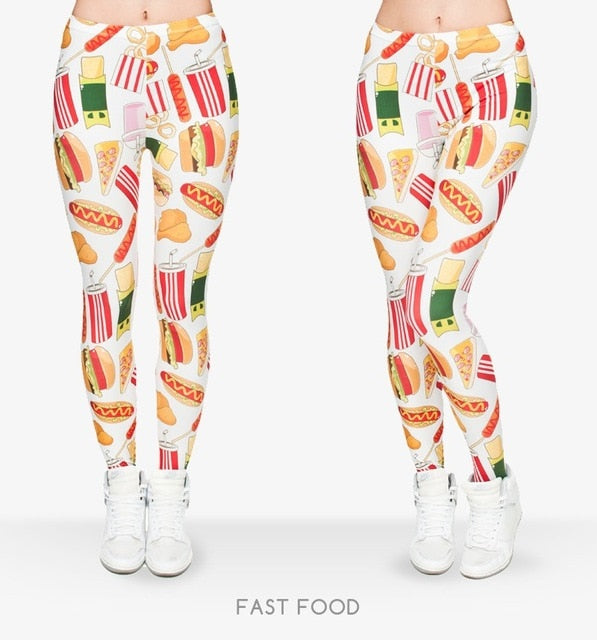 Fashion Fast Food Comix 3D Printing Punk Women Ladies Legging Stretchy Trousers Casual Pants Leggings | Vimost Shop.