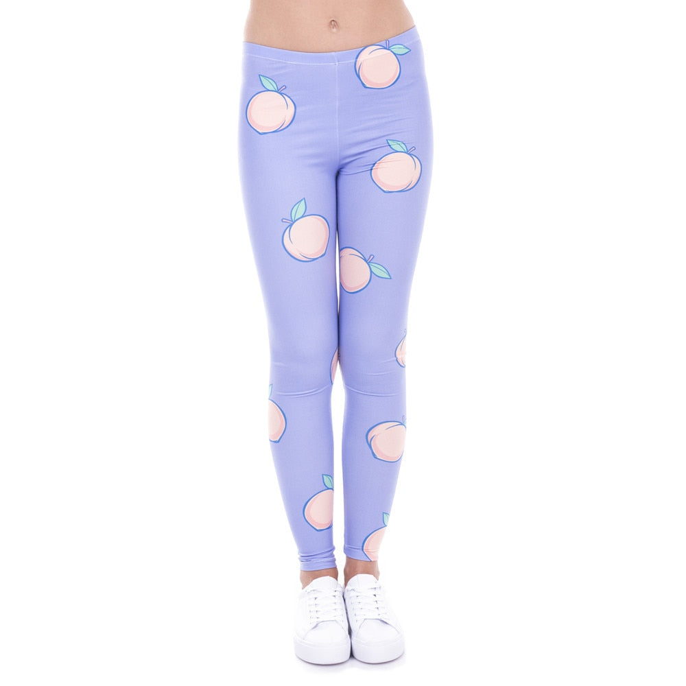 Women Leggings Peach Leggins Printed Purple Legging for Woman Pants Casual Legins Stretchy Trousers | Vimost Shop.